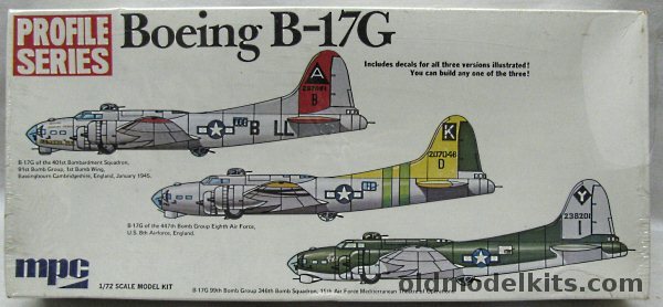 MPC 1/72 Boeing B-17G Flying Fortress Profile Series - 401st BS 91st BG 1st BW England 1945 / 447th BG 8th AF England / 99th BG 346 BS 15th AF Mediterranean, 2-2501 plastic model kit